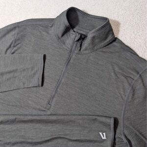 Vuori 1/4 Zip L/S Mens L Charcoal Gray Ponto Performance Pullover Stretch